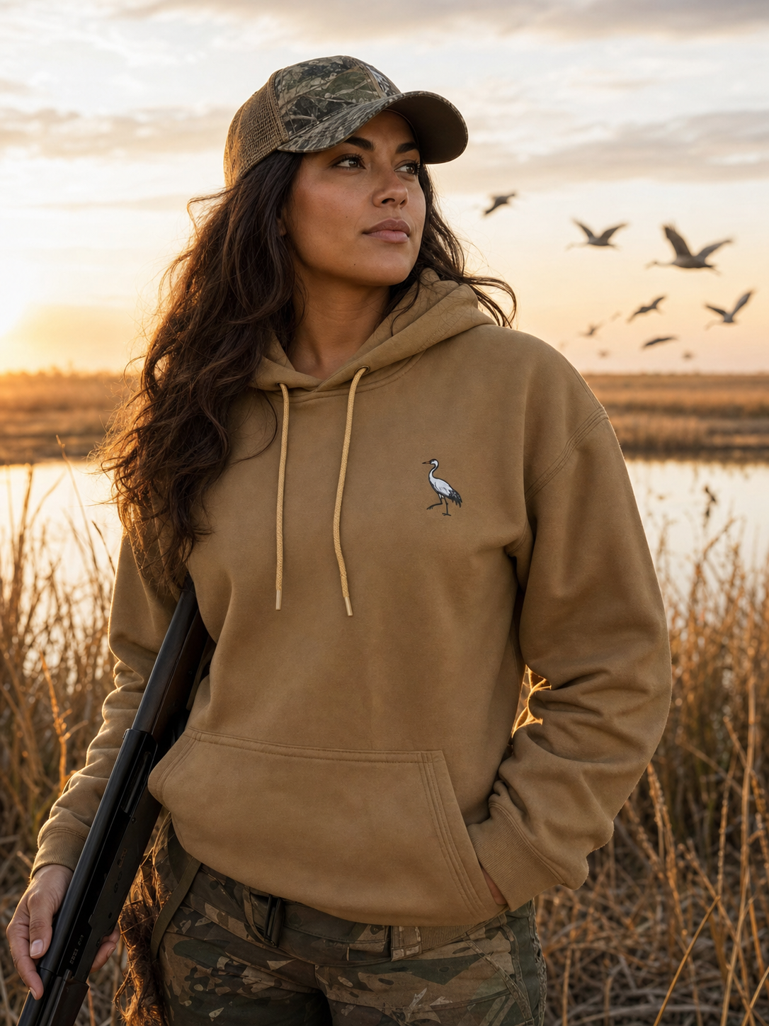 Women's Crane Hoodie - Brown - View 1